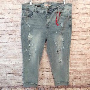 Hot Kiss Women's Ripped Jeans w/Cuffs Size 20